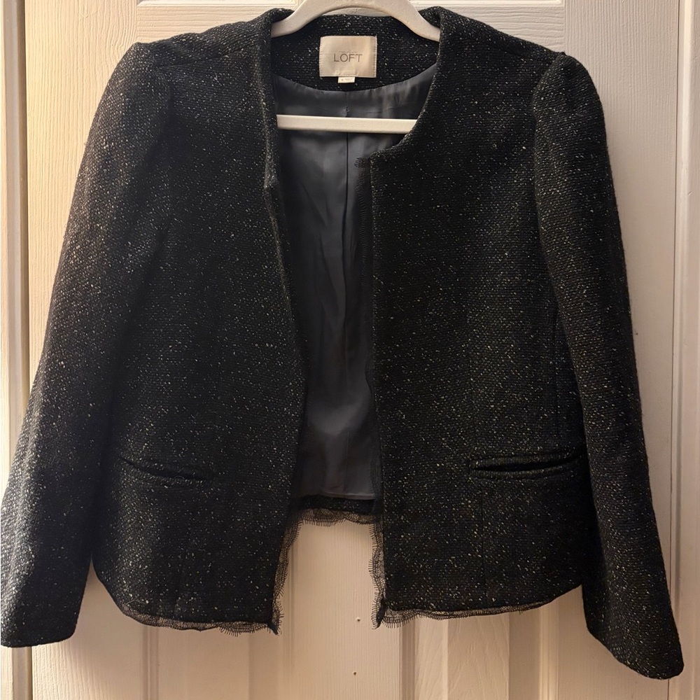 LOFT Women's Black Textured Blazer